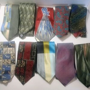 Assorted Men's Patterned Neckties — Multi-Color Set